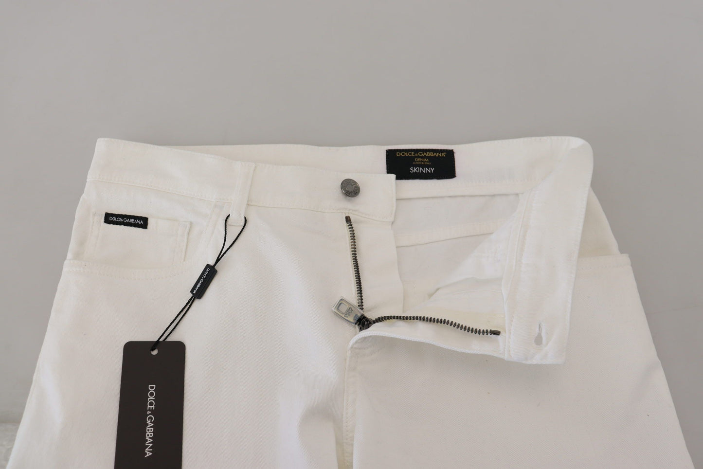 Dolce &amp; Gabbana Elegant Slim Fit White Skinny Jeans