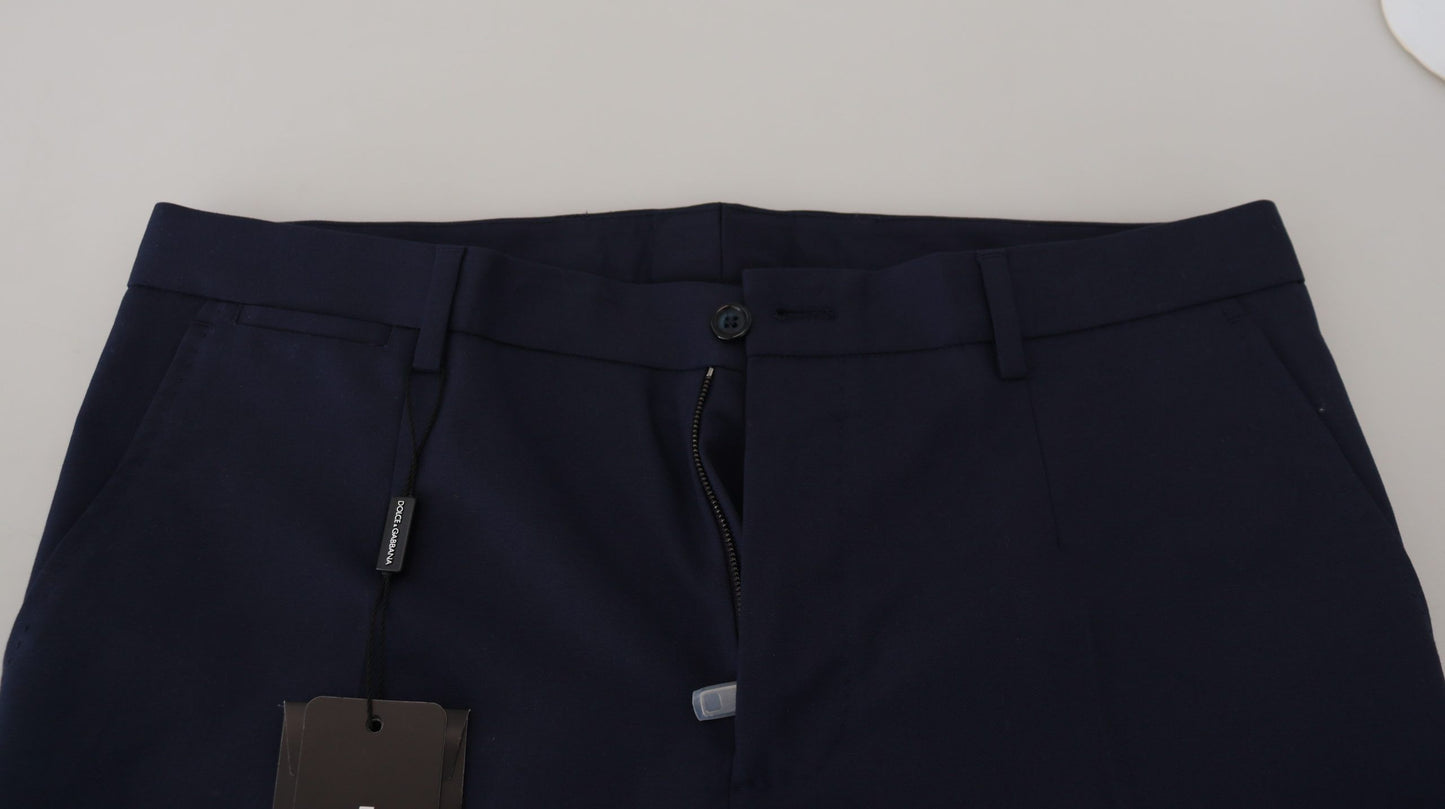 Dolce &amp; Gabbana Elegant Slim Fit Blue Dress Pants