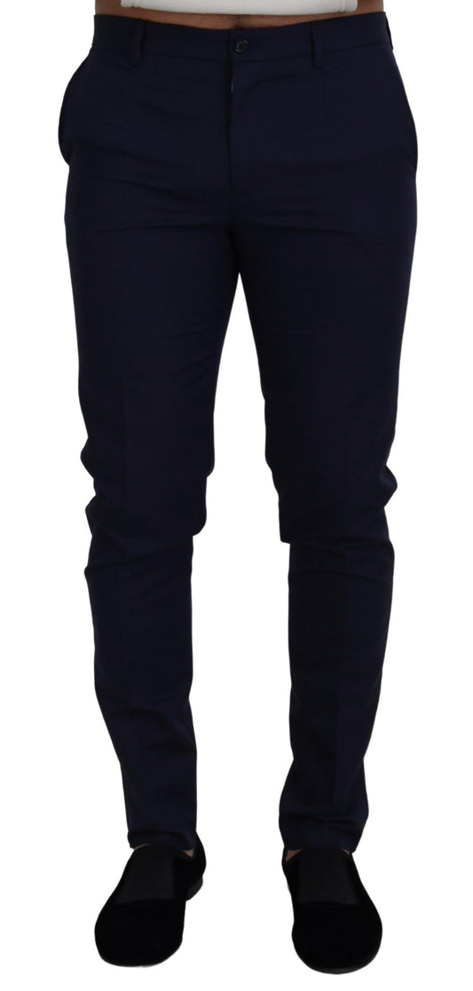 Dolce &amp; Gabbana Elegant Slim Fit Blue Dress Pants