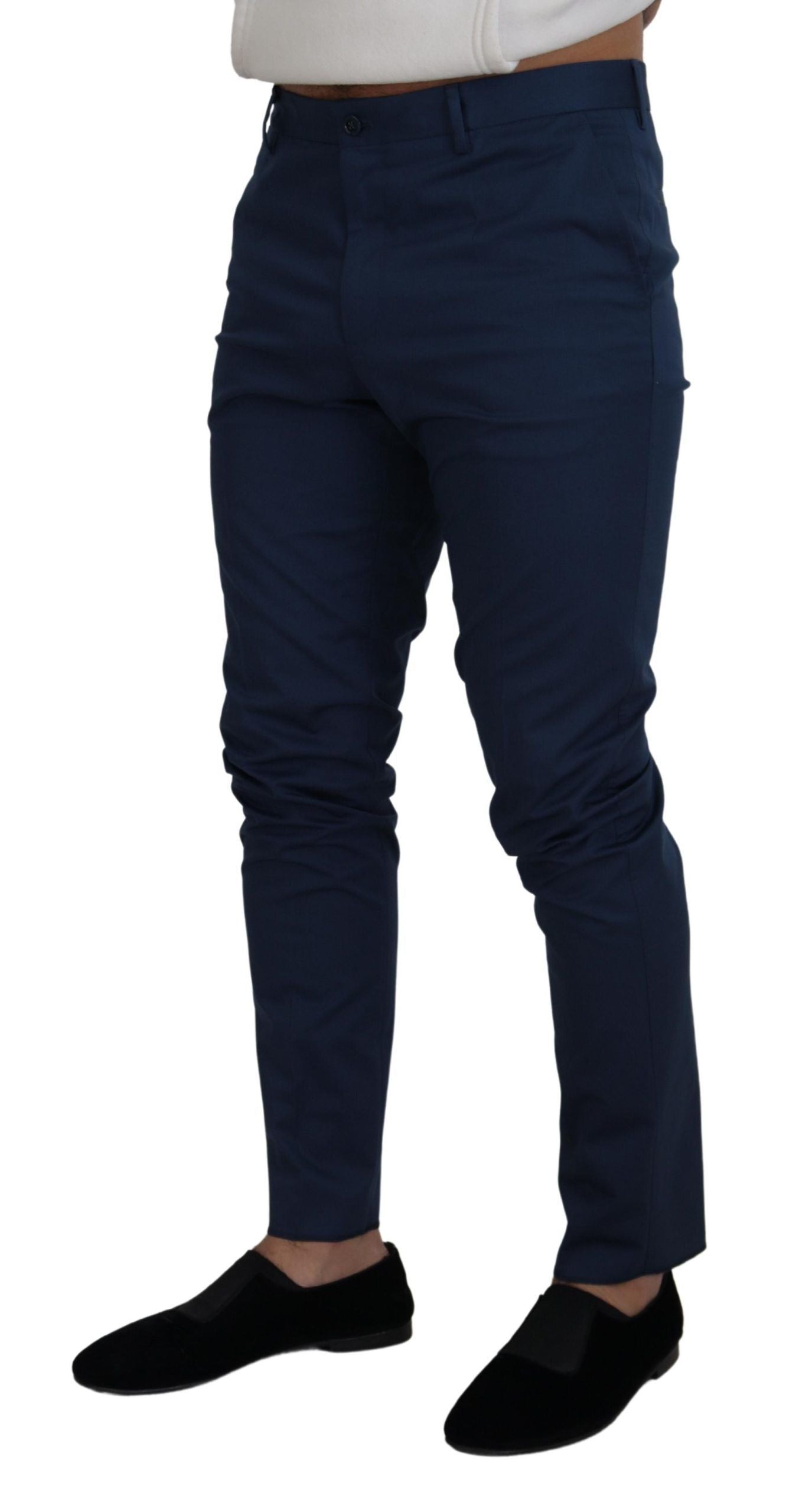 Dolce &amp; Gabbana Elegant Slim Fit Chinos in Blue