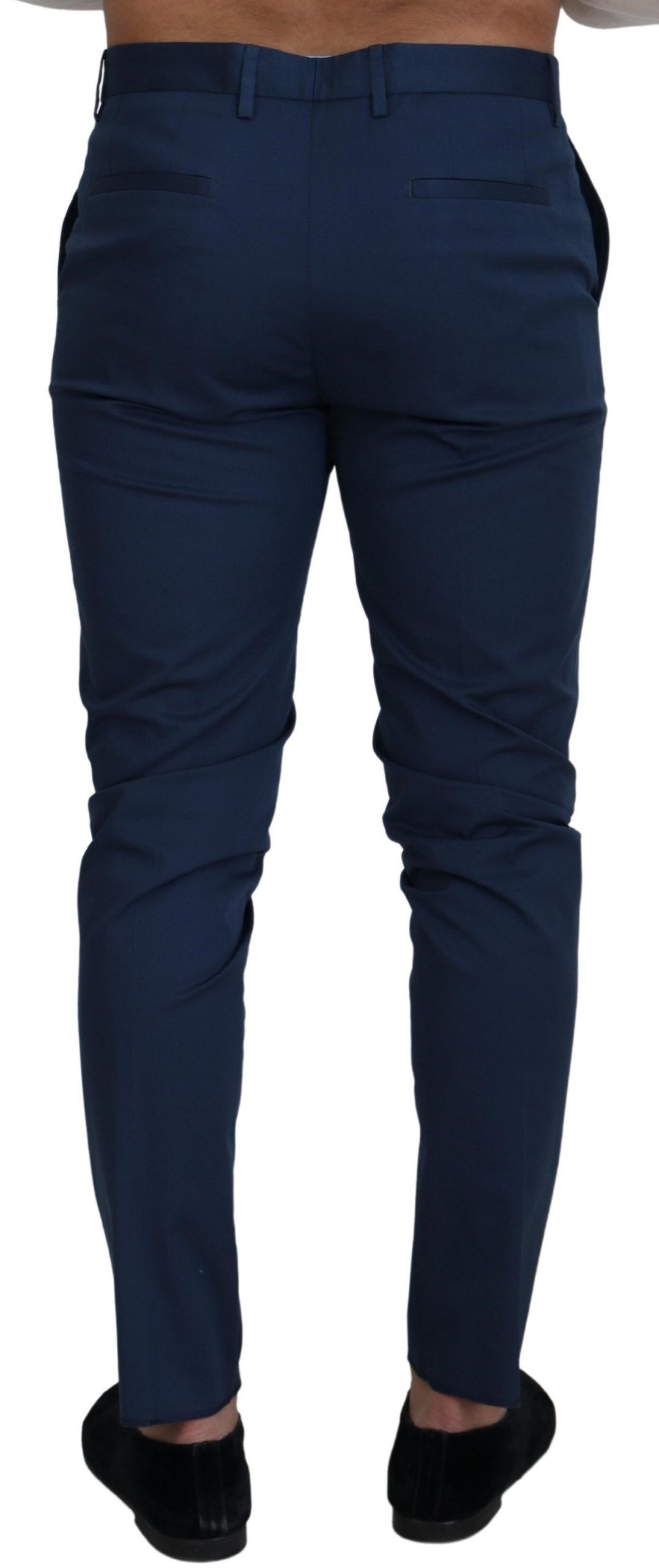 Dolce &amp; Gabbana Elegant Slim Fit Chinos in Blue