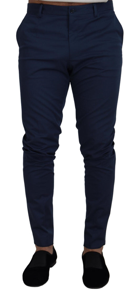 Dolce &amp; Gabbana Elegant Slim Fit Chinos in Blue