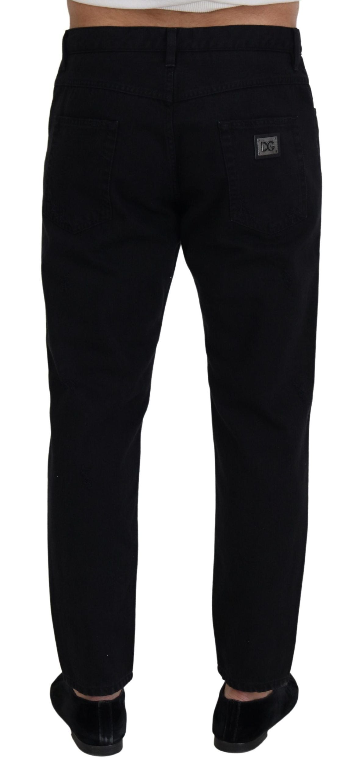 Dolce &amp; Gabbana Elegant Black Loose Fit Italian Jeans