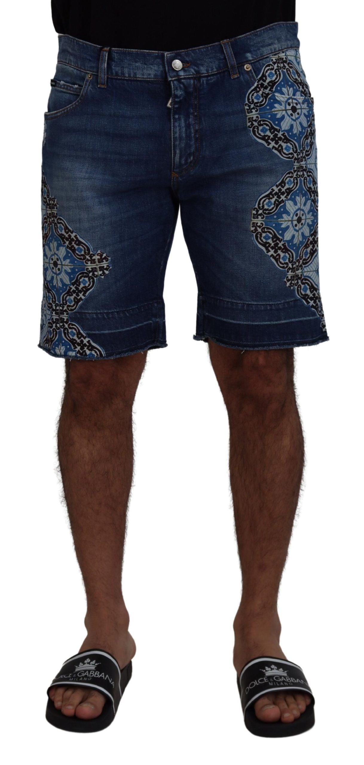 Dolce &amp; Gabbana Elegant Slim Fit Denim Shorts