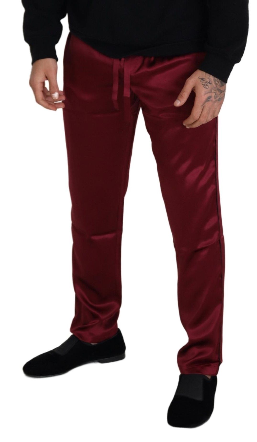 Dolce &amp; Gabbana silk lounge pants in Bordeaux