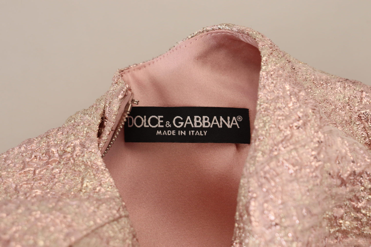 Dolce & Gabbana Elegantes rosa Jacquard-Midi-Etuikleid