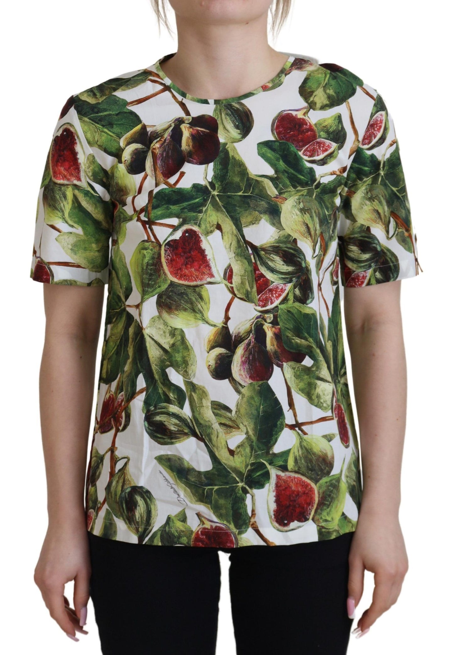 Dolce &amp; Gabbana Chic Multicolor Fig Print Cotton Top