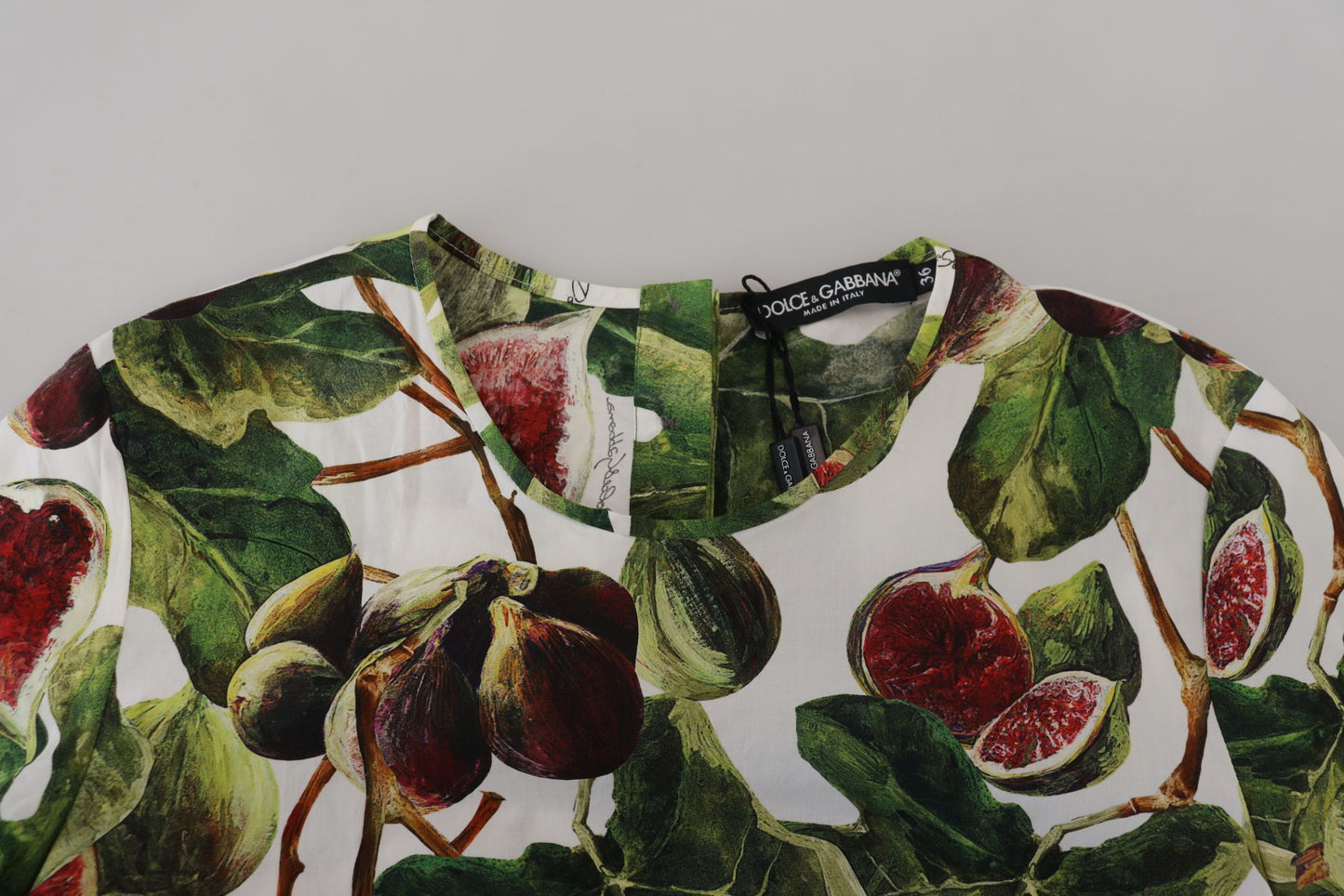 Dolce &amp; Gabbana Chic Multicolor Fig Print Cotton Top