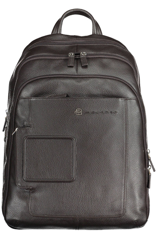 Piquadro Brown Leather Backpack for Men