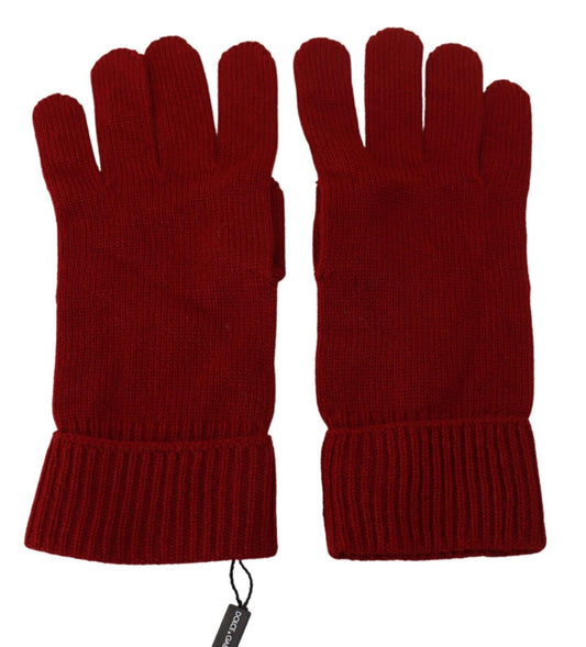 Dolce & Gabbana Elegante rote Kaschmir-Winterhandschuhe