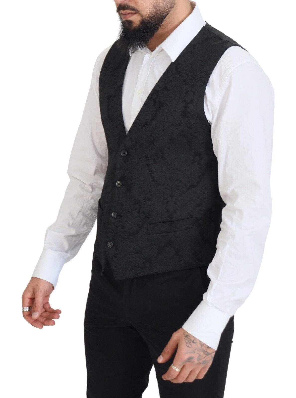 Dolce &amp; Gabbana Elegant ensemble of black martini suit, jacket and vest