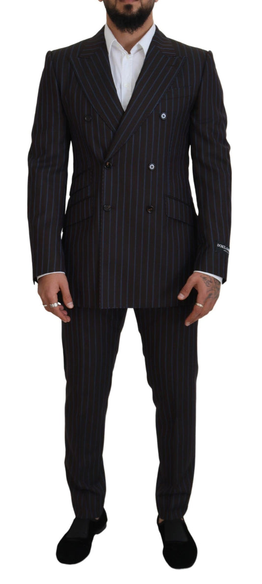 Dolce &amp; Gabbana Elegant black striped suit made of virgin wool