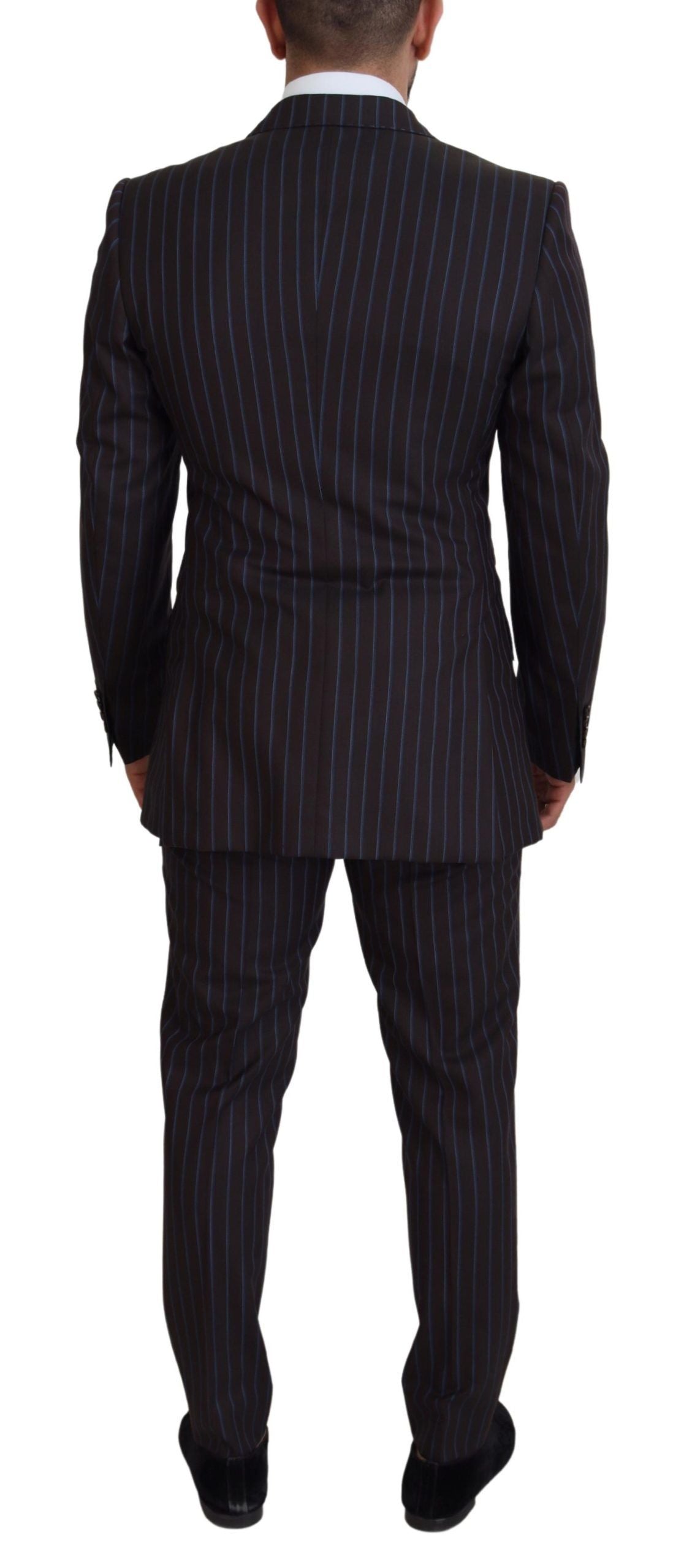 Dolce &amp; Gabbana Elegant black striped suit made of virgin wool