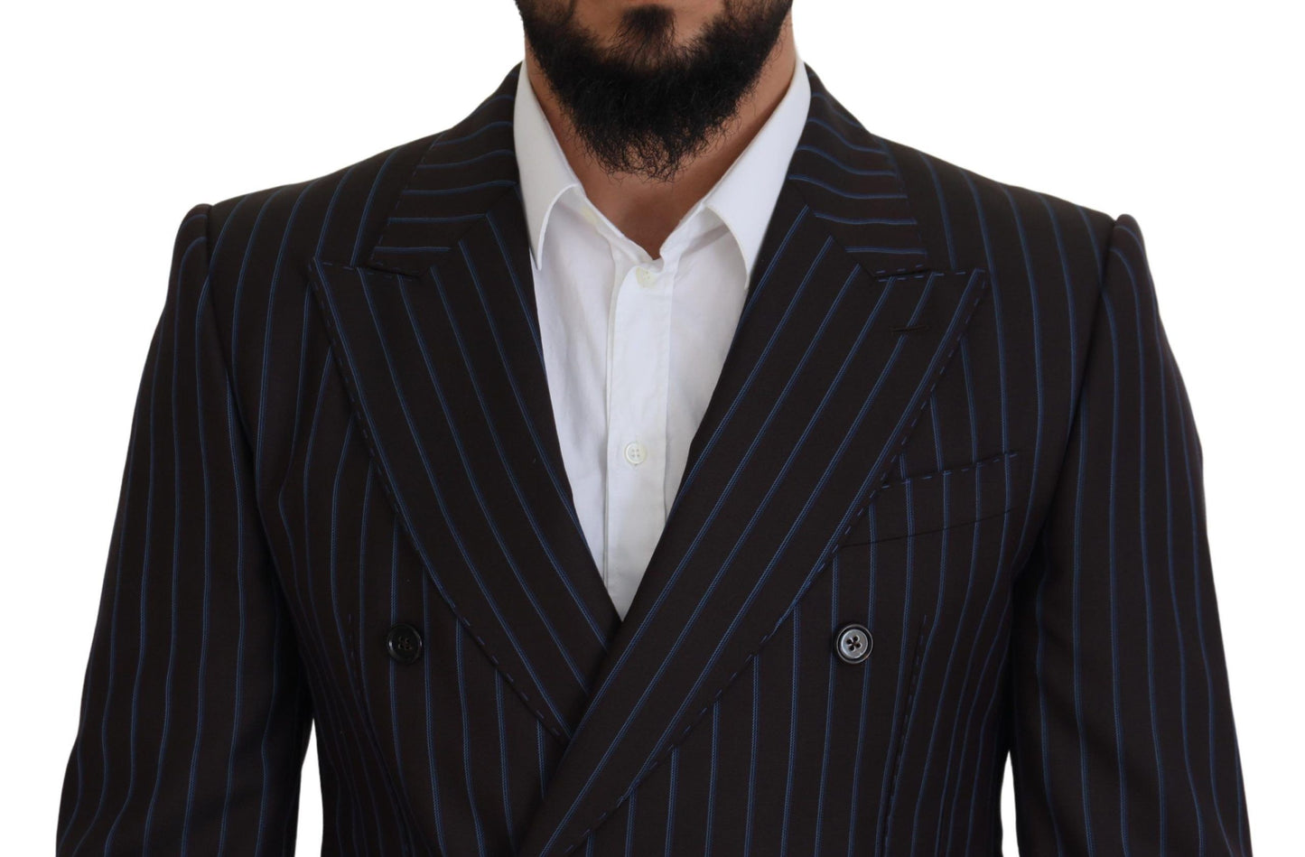 Dolce &amp; Gabbana Elegant black striped suit made of virgin wool