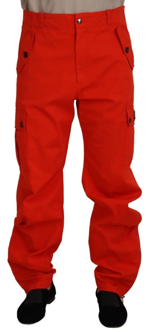 Dolce &amp; Gabbana Elegant trousers in red cotton blend