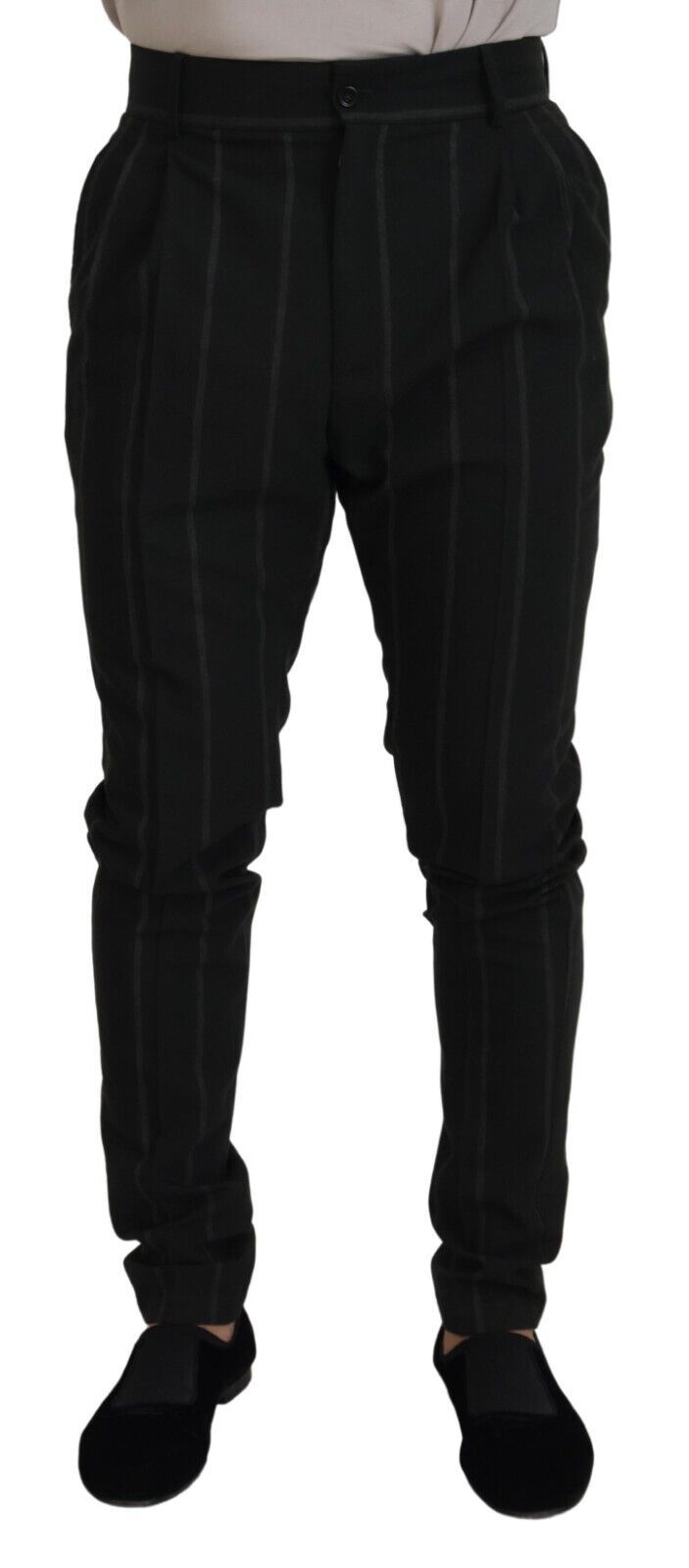 Dolce &amp; Gabbana Elegant Black Tailored Suit Pants