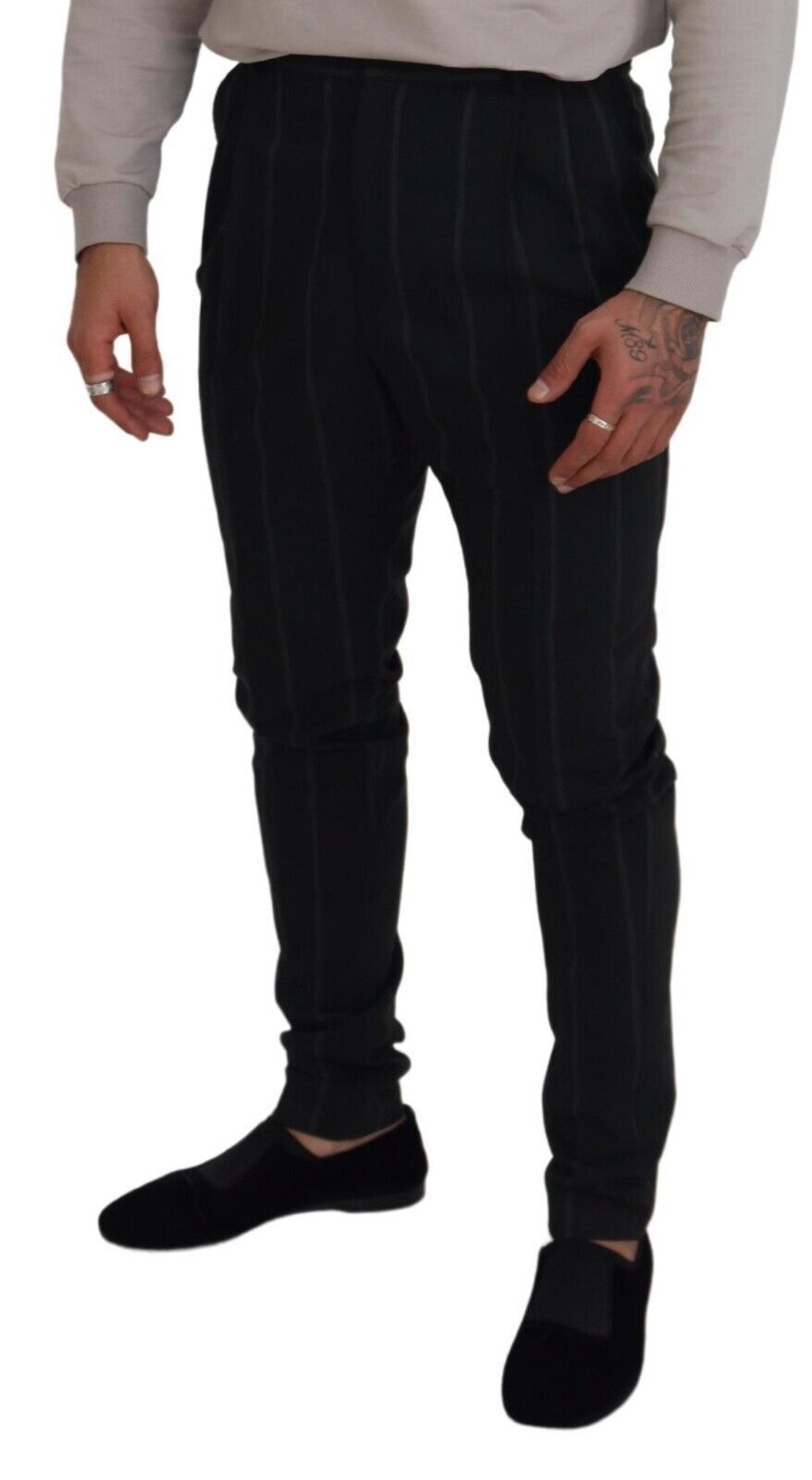 Dolce &amp; Gabbana Elegant Black Tailored Suit Pants