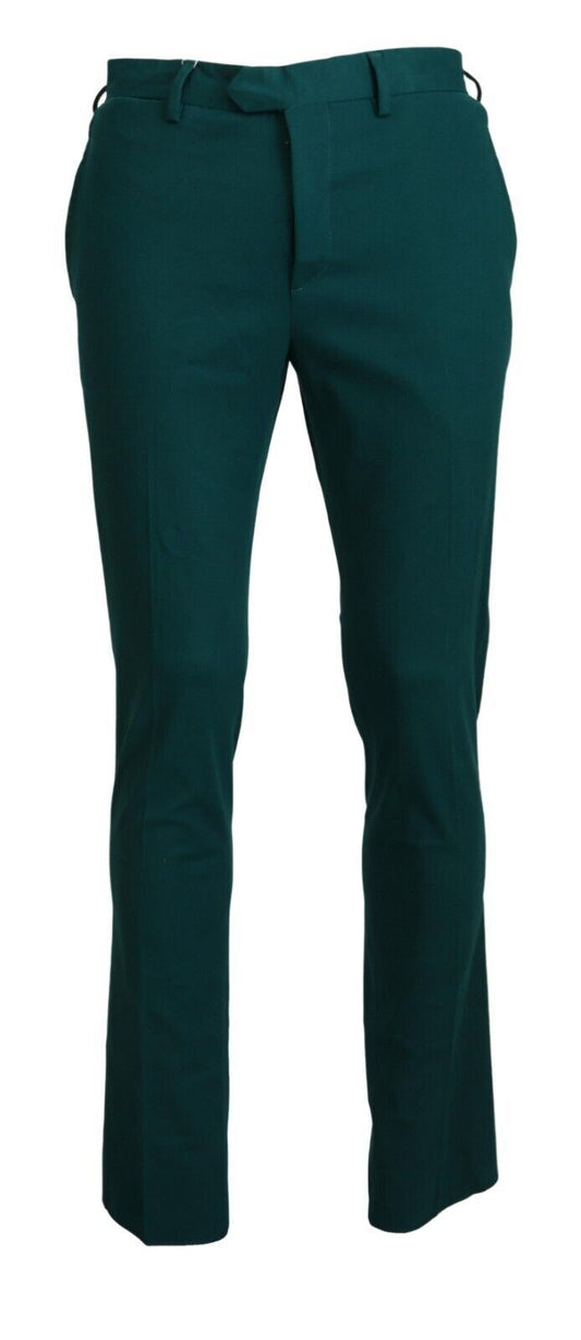 BENCIVENGA Elegantly tailored green trousers made of pure cotton