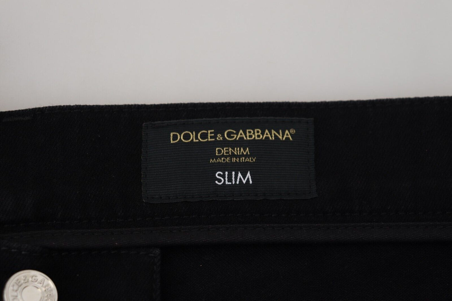 Dolce &amp; Gabbana Elegant Black and Gold Dust Jeans