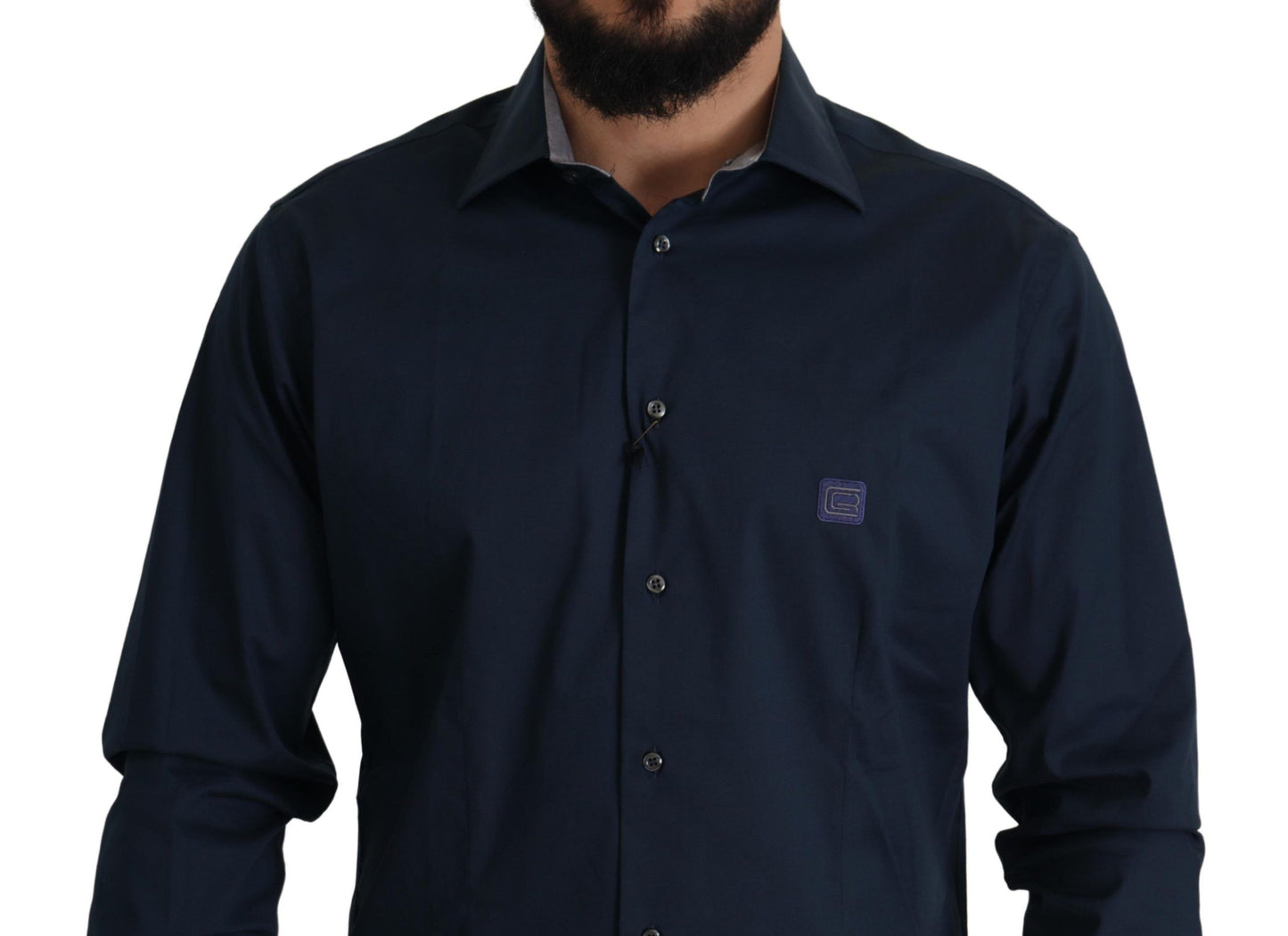 Roberto Cavalli Navy Elegance cotton shirt