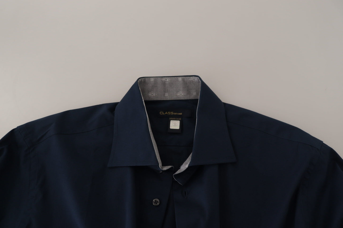 Roberto Cavalli Navy Elegance cotton shirt