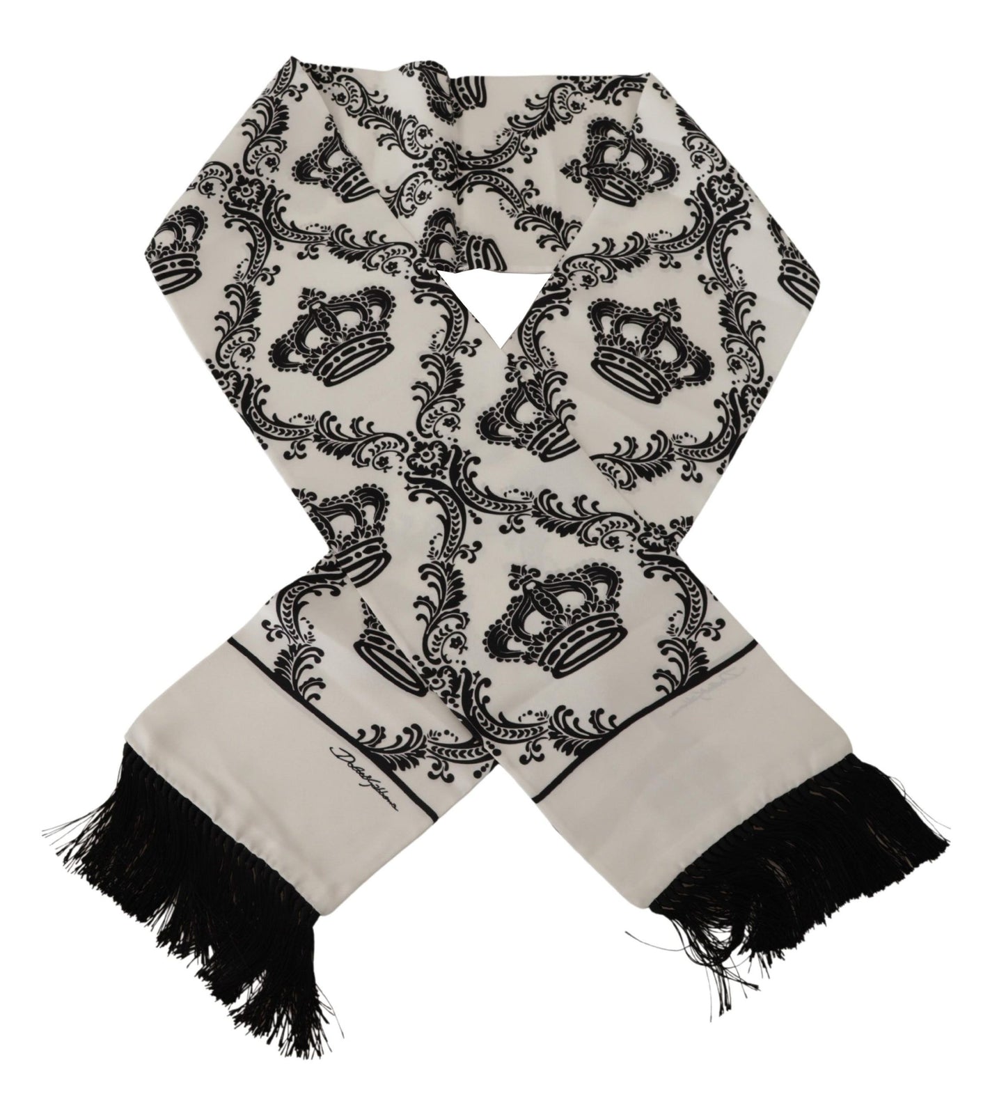 Dolce &amp; Gabbana Royal Crown Printed Silk Scarf for Men