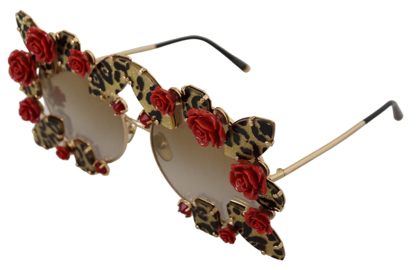 Dolce &amp; Gabbana Elegant round sunglasses with rose decoration