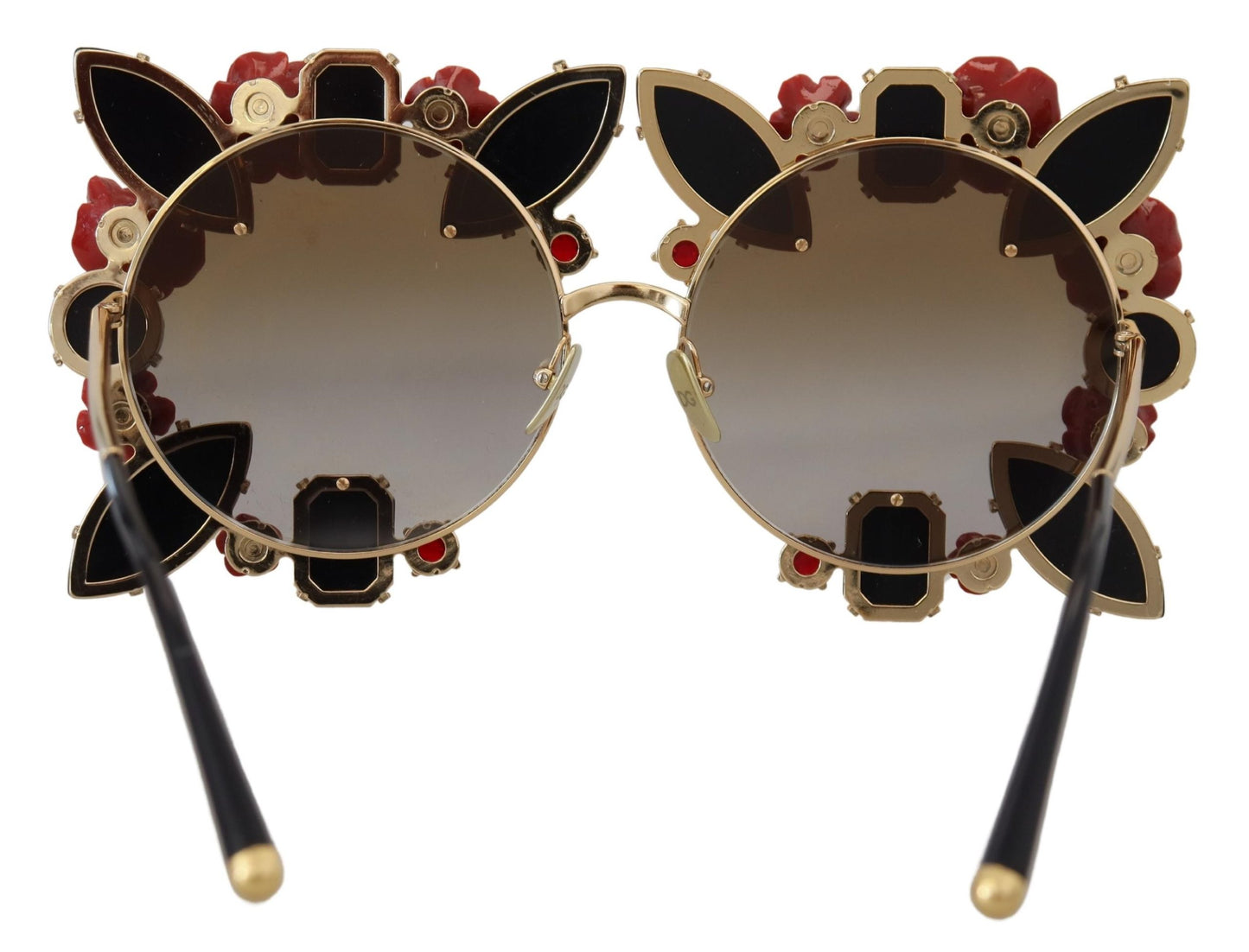 Dolce &amp; Gabbana Elegant round sunglasses with rose decoration