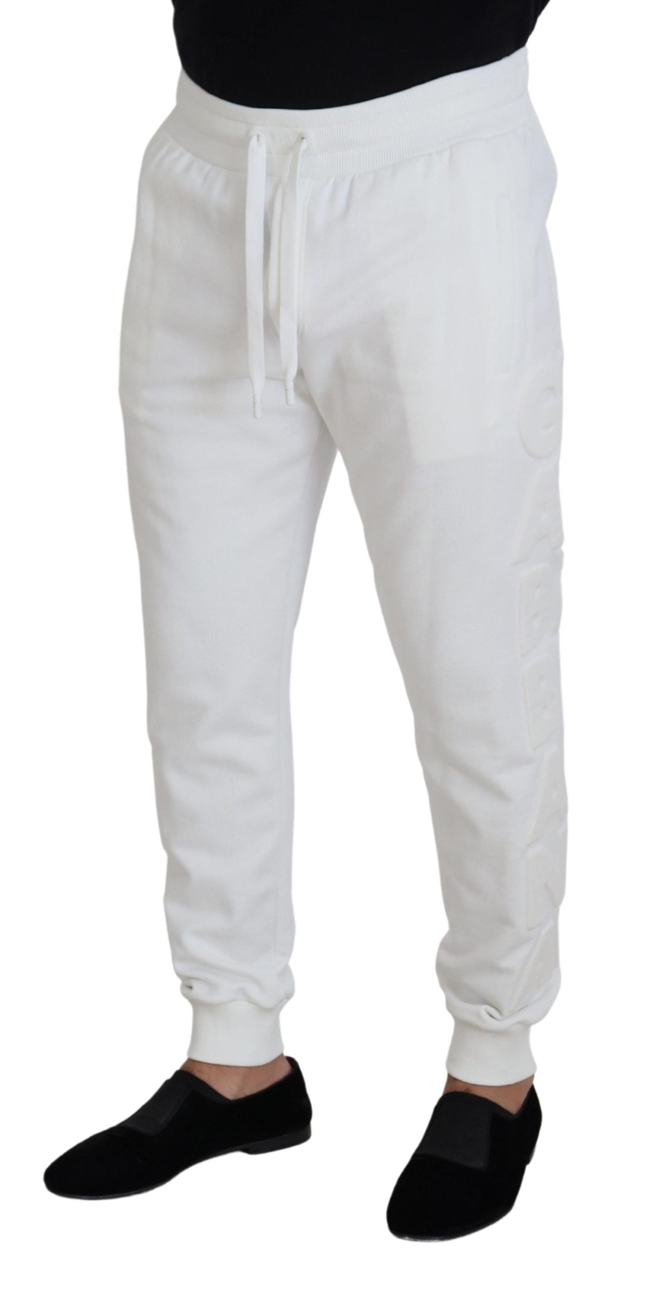 Dolce &amp; Gabbana Elegant sweatpants in white cotton