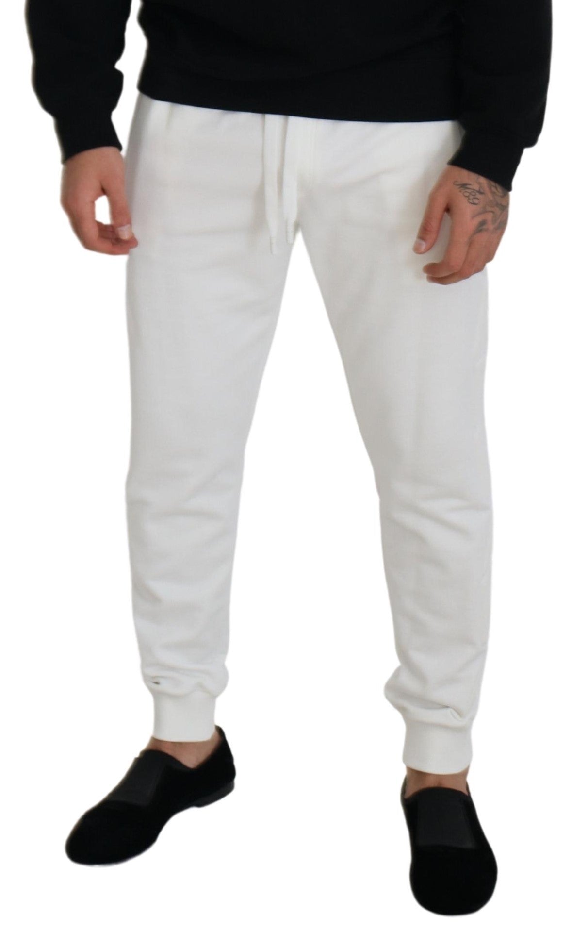 Dolce &amp; Gabbana Elegant sweatpants in white cotton