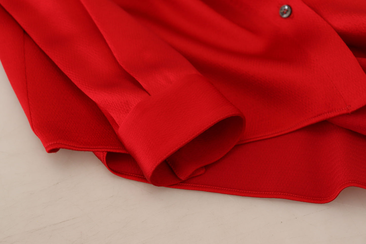 Dolce &amp; Gabbana Elegant red blouse with Ascot collar