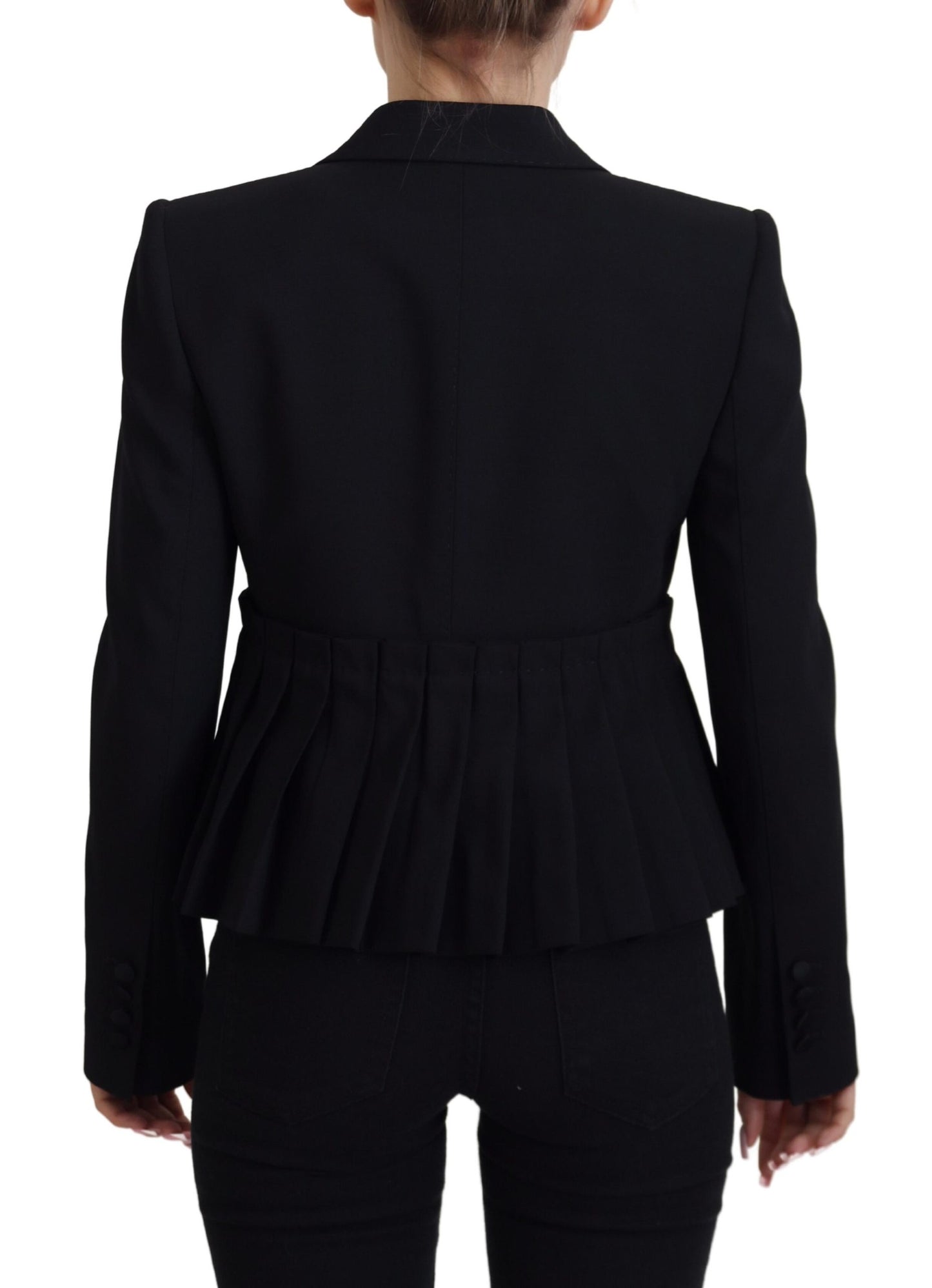 Dolce &amp; Gabbana Elegant black stretch wool blazer