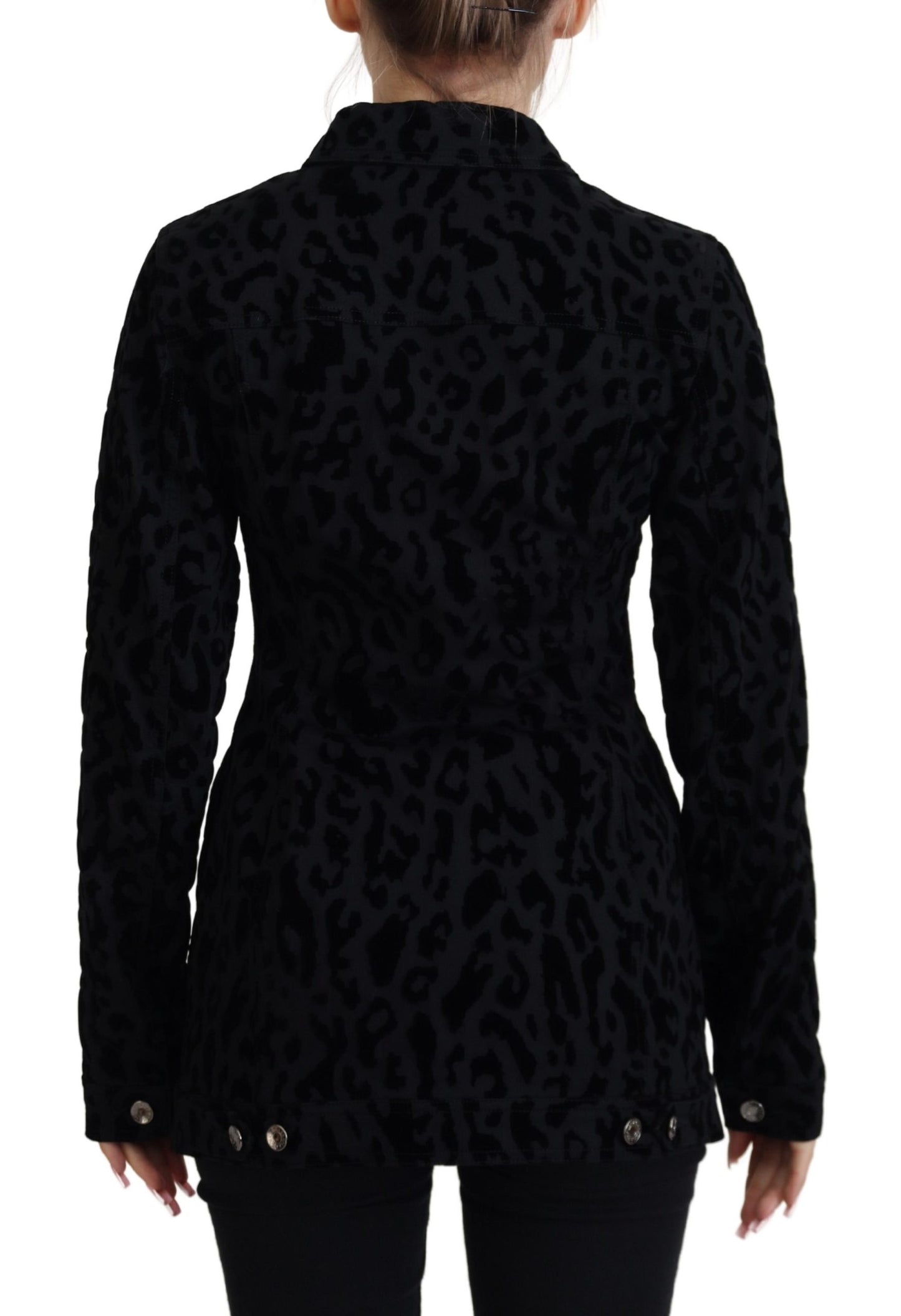 Dolce &amp; Gabbana Chic denim jacket with leopard print