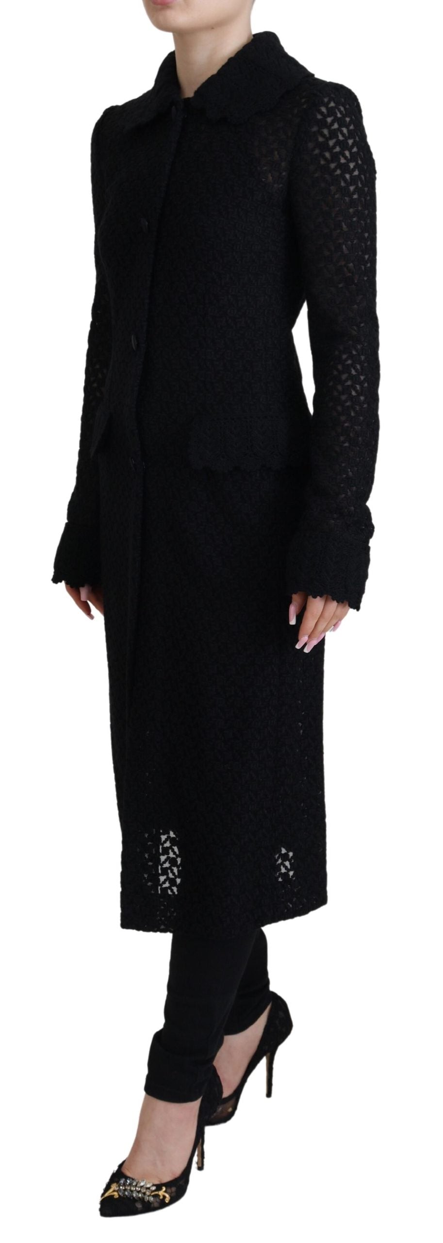 Dolce &amp; Gabbana Classic knitted long jacket with button placket