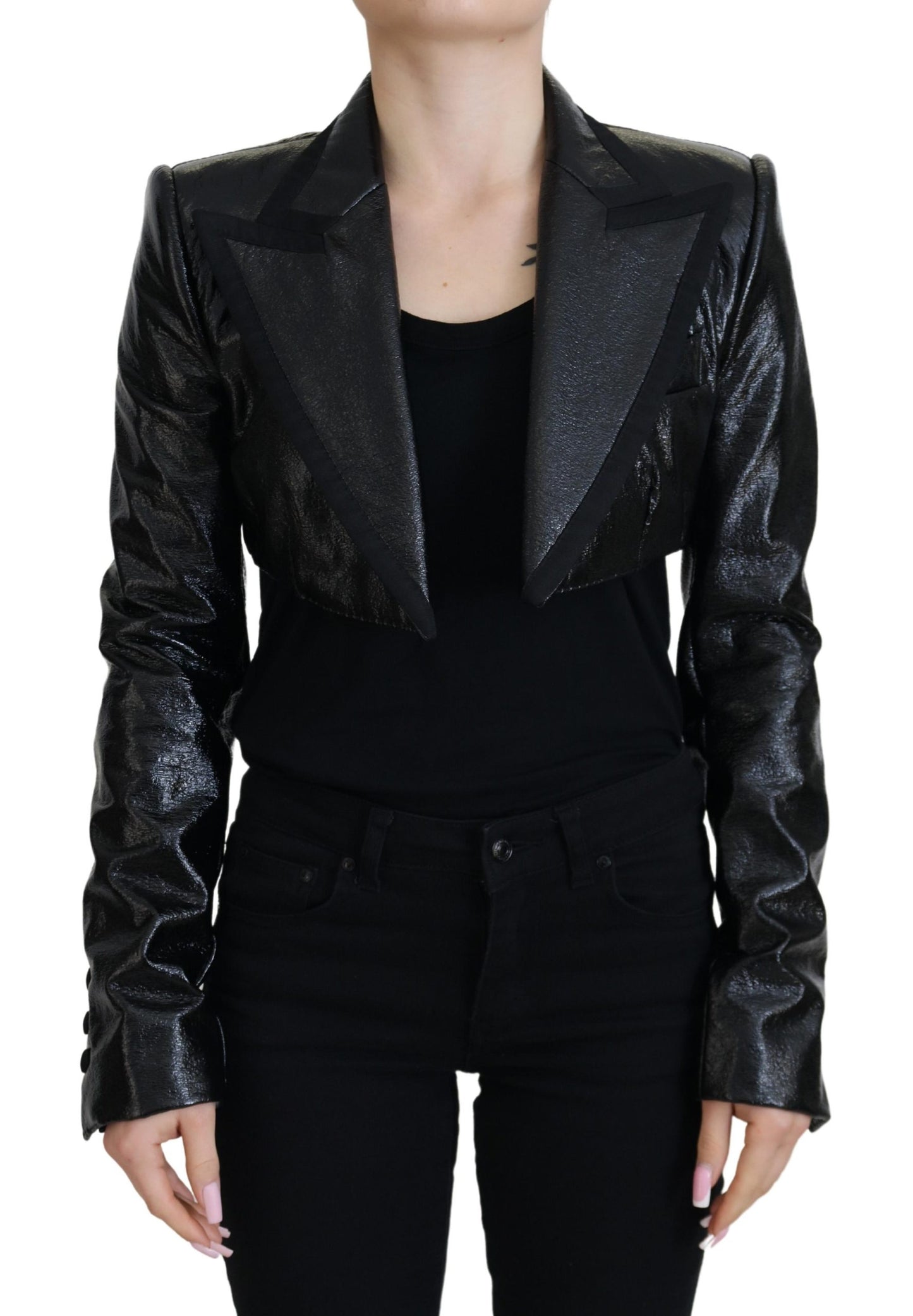 Dolce &amp; Gabbana Elegant black designer jacket in short form