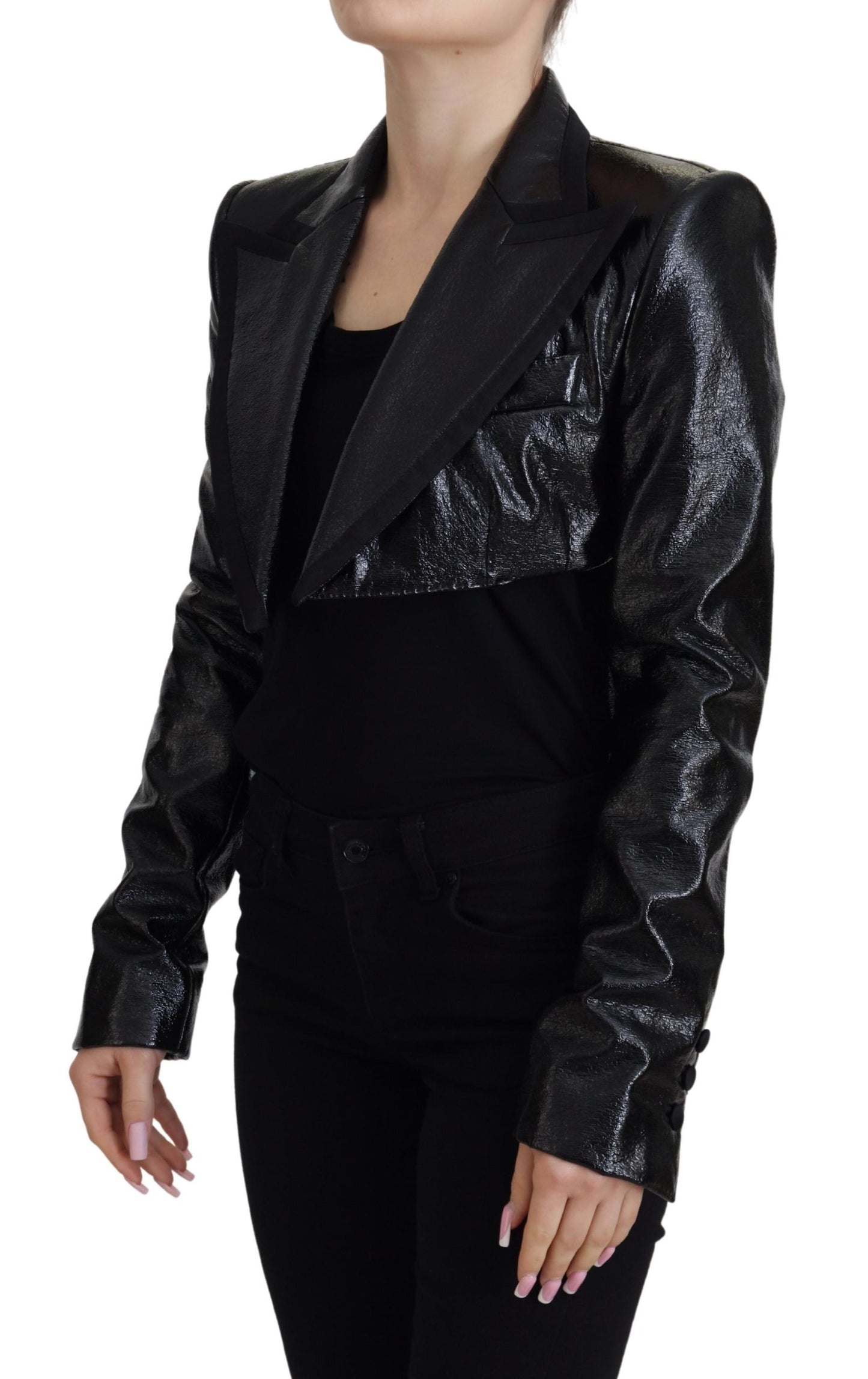 Dolce &amp; Gabbana Elegant black designer jacket in short form