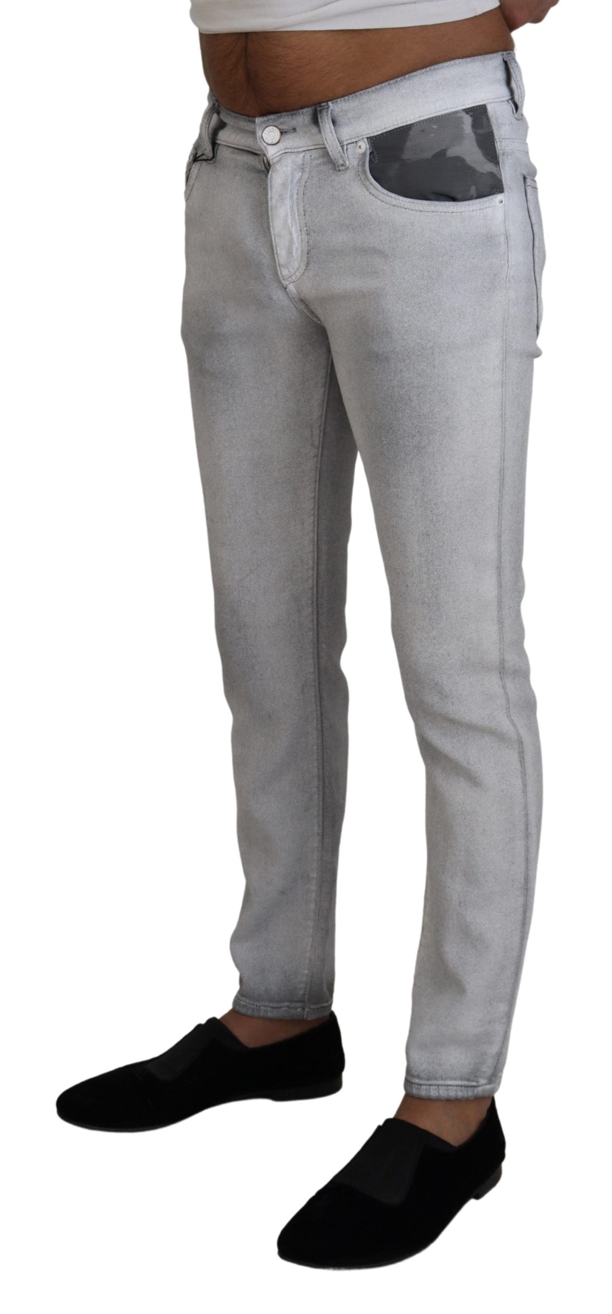 Dolce &amp; Gabbana Elegant grey trousers in washed cotton blend