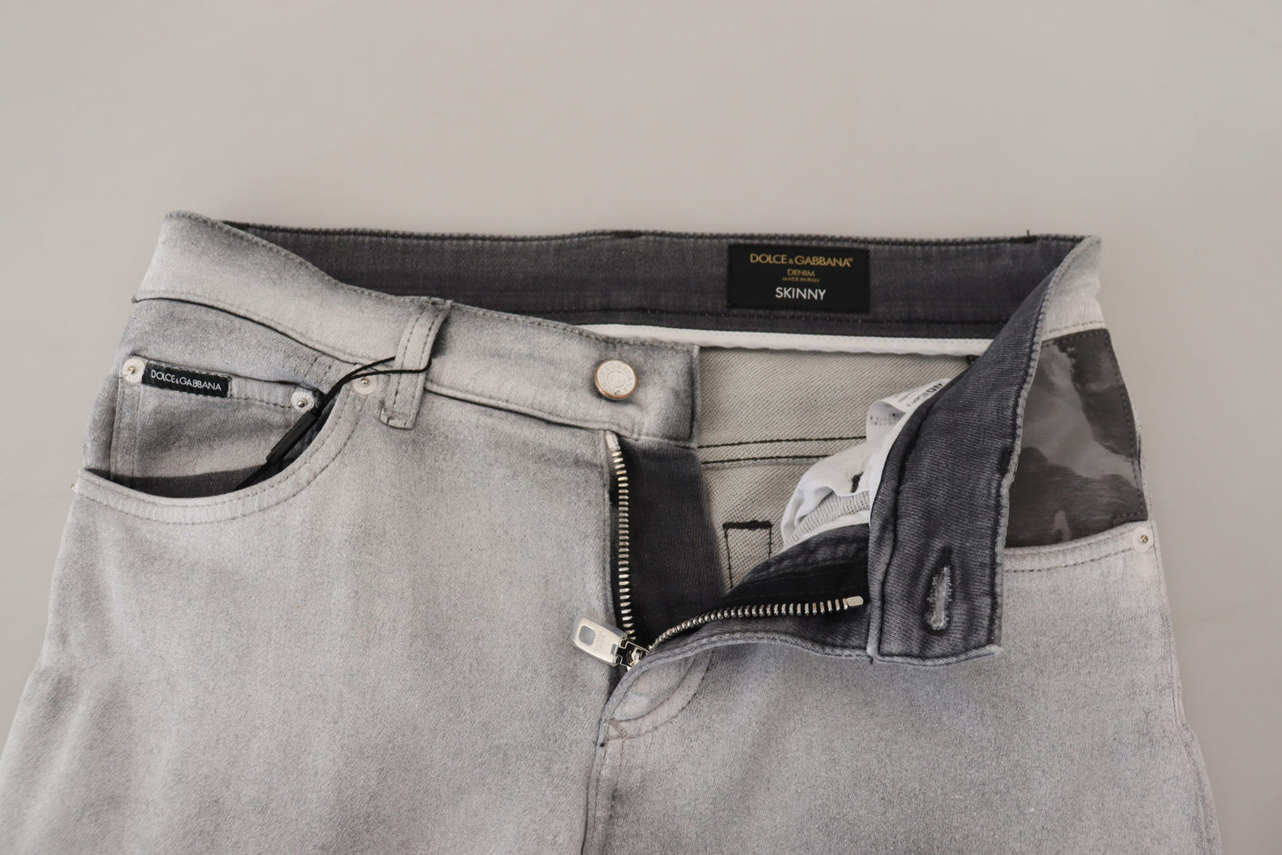 Dolce &amp; Gabbana Elegant grey trousers in washed cotton blend