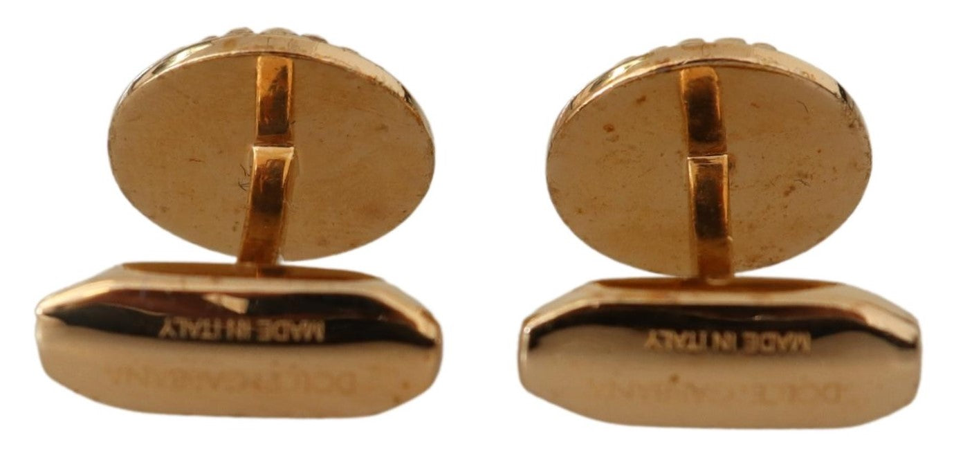 Dolce &amp; Gabbana Elegant cufflinks for men made of gold-plated brass