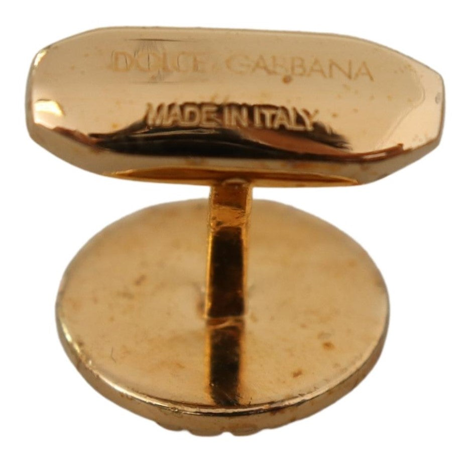 Dolce &amp; Gabbana Elegant cufflinks for men made of gold-plated brass