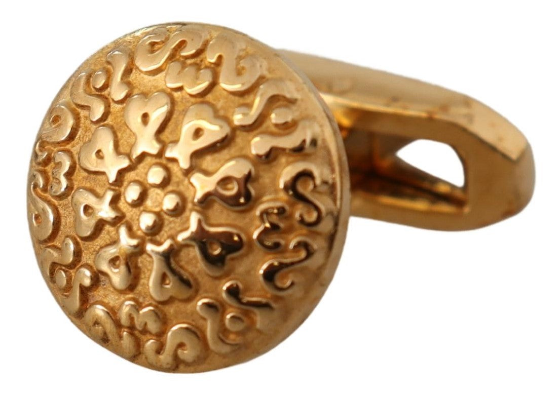 Dolce &amp; Gabbana Elegant cufflinks for men made of gold-plated brass