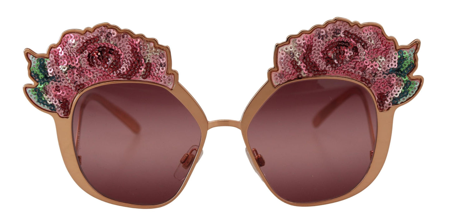 Dolce &amp; Gabbana Chic pink sunglasses with sequin embroidery