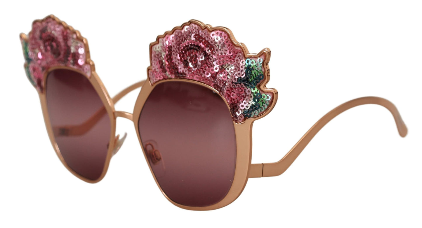 Dolce &amp; Gabbana Chic pink sunglasses with sequin embroidery