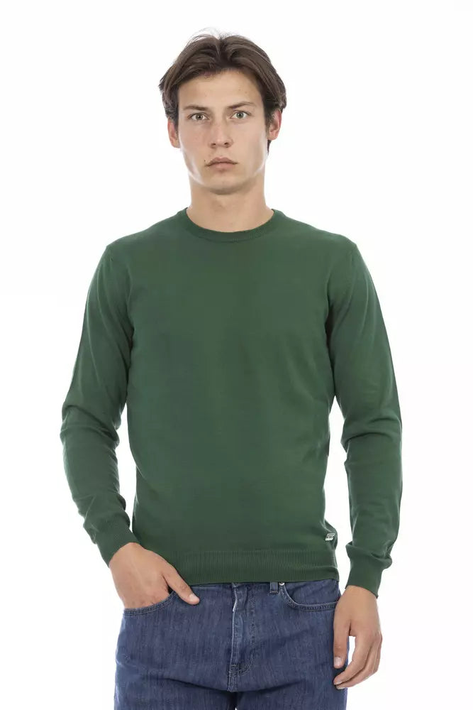 Baldinini Trend Green Cotton Sweater for Men