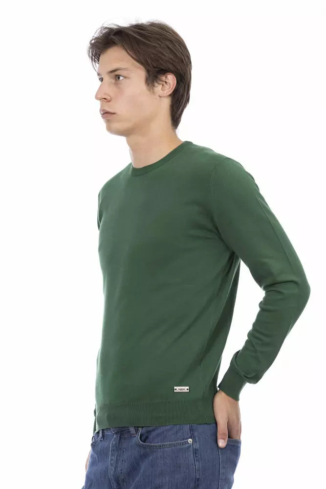 Baldinini Trend Green Cotton Sweater for Men