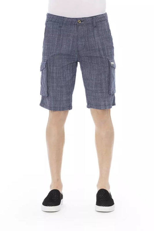 Baldinini Trend Blue Cotton Men Cargo Shorts