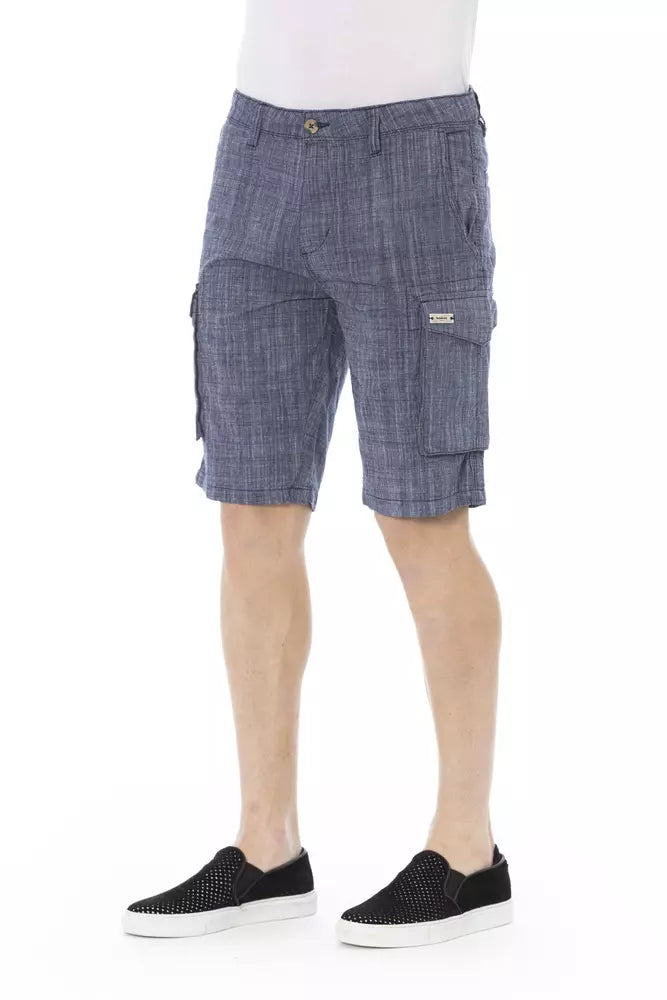 Baldinini Trend Blue Cotton Men Cargo Shorts