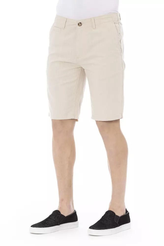 Baldinini Trend Beige Cotton Men Bermuda Shorts