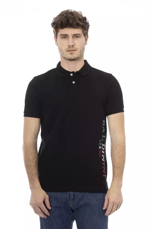 Baldinini Trend Black Cotton Polo Shirt for Men