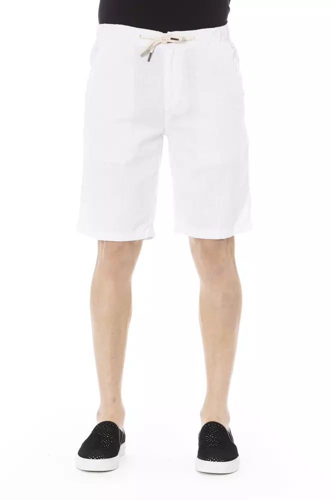 Baldinini Trend White Men's Cotton Bermuda Shorts